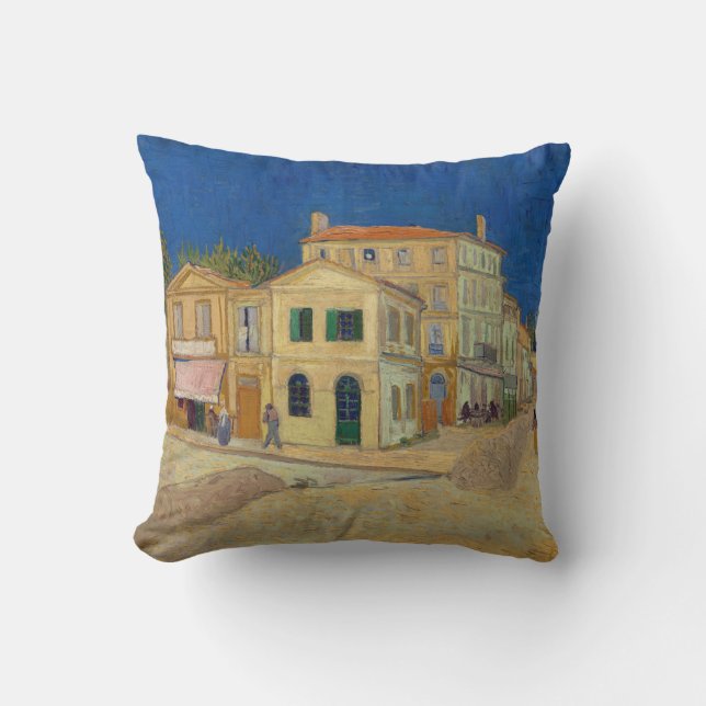 Coussin Vincent van Gogh - La Maison Jaune / La Rue (Recto)