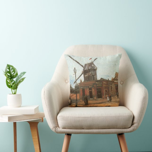 Coussin Vincent van Gogh - Moulin de la Galette, le moulin (Chaise)