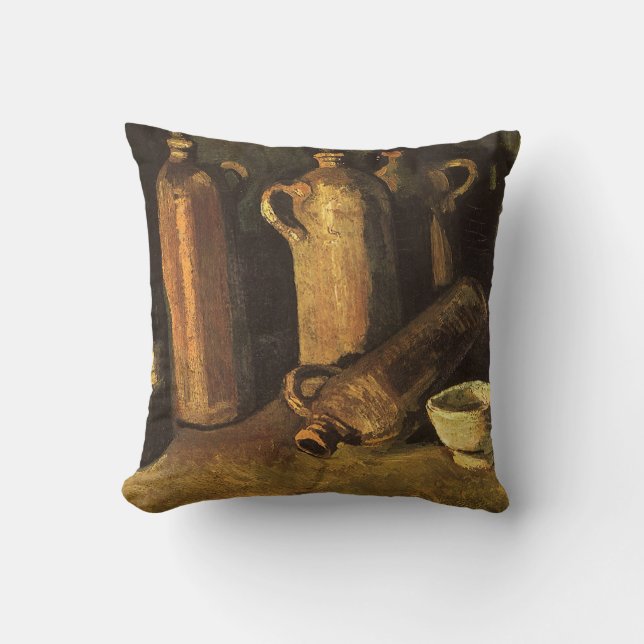 Coussin Vincent van Gogh - Nature morte avec 4 bouteilles  (Recto)
