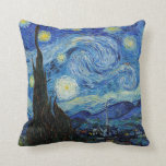 Coussin Vincent Van Gogh Nuit d'art Vintage<br><div class="desc">Vincent Van Gogh Nuit Starry Oreillers d'art Vintage</div>