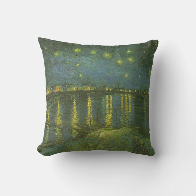 Coussin Vincent van Gogh - Nuit étoilée sur le Rhône (Recto)