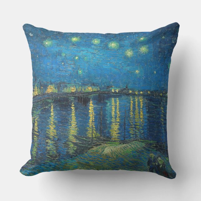 Coussin Vincent Van Gogh Nuit étoilée sur le Rhône (Recto)
