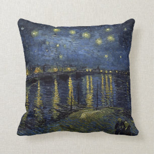 Coussin Vincent van Gogh Nuit étoilée sur le Rhône