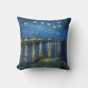 Coussin Vincent van Gogh - Nuit étoilée sur le Rhône