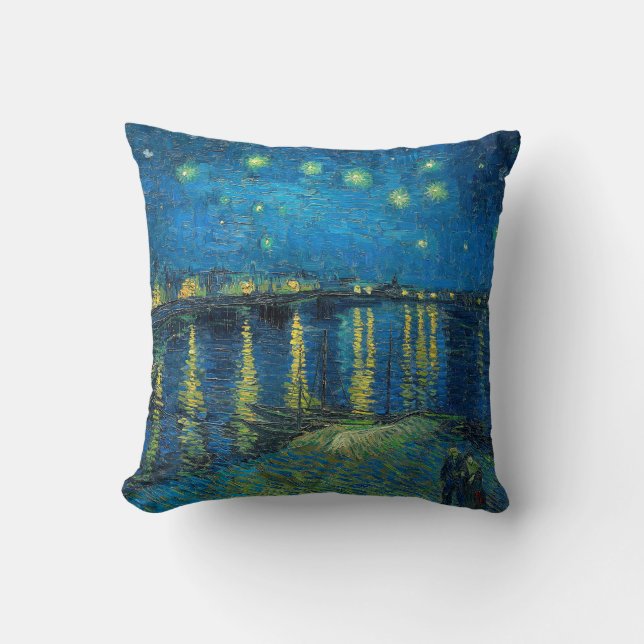 Coussin Vincent Van Gogh Nuit étoilée sur le Rhône (Recto)