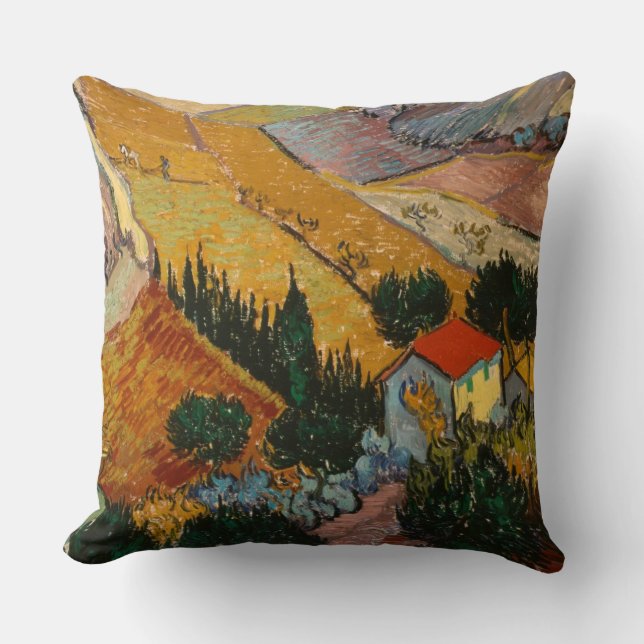 Coussin Vincent van Gogh | Paysage avec Maison & Plowman (Recto)