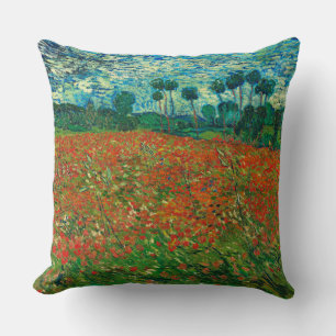 Coussin Vincent Van Gogh Poppy Field Floral Art Vintage