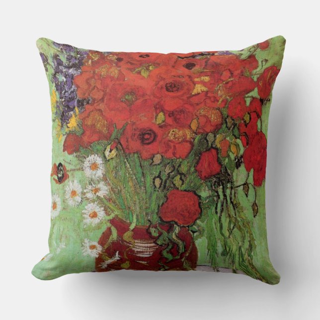 Coussin Vincent van Gogh-Red Poppies et Daisers (Recto)
