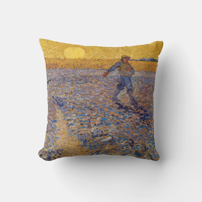 Coussin Vincent van Gogh - Sower avec réglage Sun (Recto)