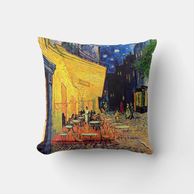Coussin Vincent Van Gogh - Terrasse de café la nuit Beaux- (Recto)