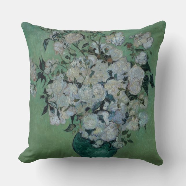 Coussin Vincent van Gogh | un vase de roses, 1890 (Recto)