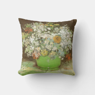 Coussin Vincent van Gogh - Vase avec Zinnias et Fleurs