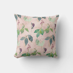 Coussin Vins et baies sur Blush en état de détresse