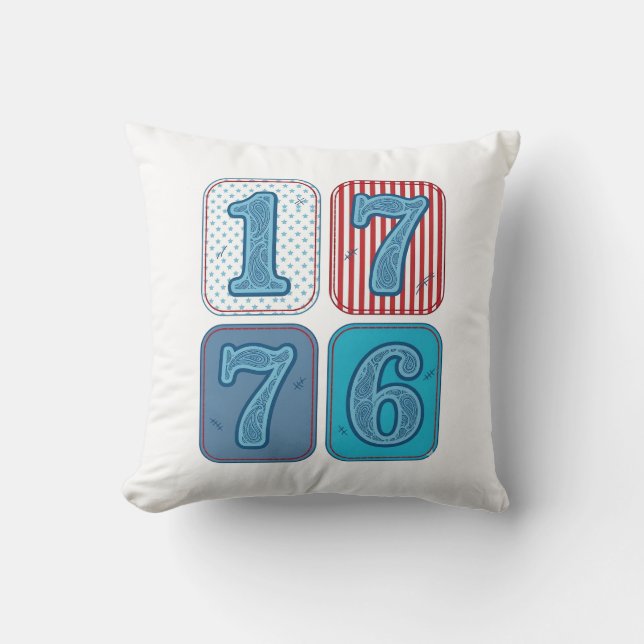 Coussin Vintage 1776 Patchwork Patriotique (Recto)