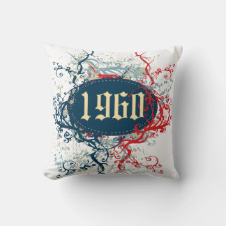 Coussin Vintage 1960 (Anniversaire, depuis 1960, Fabriqué 