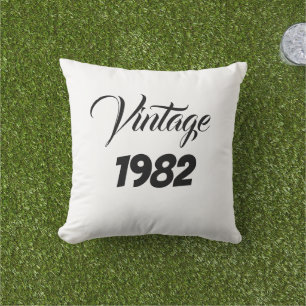 Coussin Vintage 1982 année personnalisée Cadeaux texte Ann