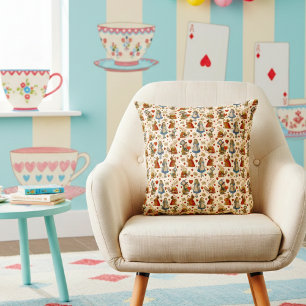 Coussin Vintage Alice au pays des merveilles