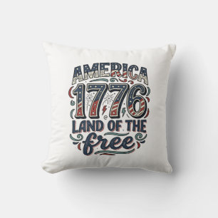 Coussin Vintage America 1776 Terre de liberté conception d