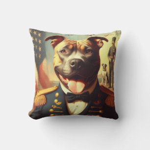 Coussin Vintage American Pit Bull Terrier Peinture