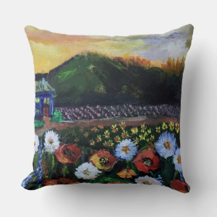 Coussin Vintage Art folklorique domaine des fleurs Motif