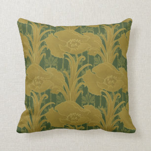 Coussin Vintage Art Nouveau Pépites Jaunes Motif