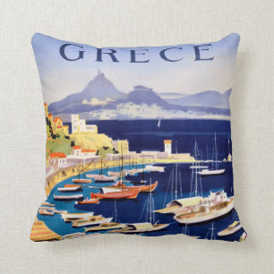Coussin Vintage Athènes Grèce Voyage