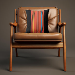 Coussin Vintage bande orange noire