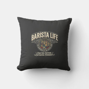 Coussin Vintage Barista Life Espresso Coffee Lover T-Shirt