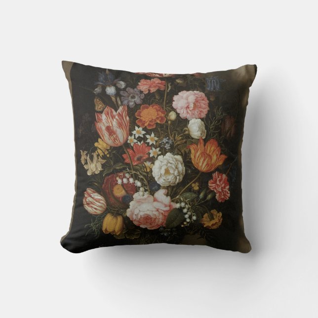 Coussin Vintage baroque, Fleur par Bosschaert, l'Ancien (Recto)