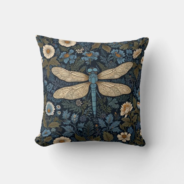 Coussin Vintage blue Dragonfly (Recto)