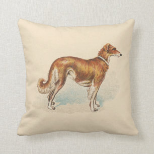 Coussin Vintage Borzoi Elegant