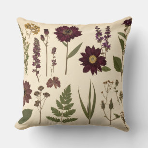 Coussin Vintage Botanical Gothic Library Cushion Pillow