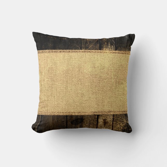 Coussin Vintage Burlap Bois look #4 (Recto)