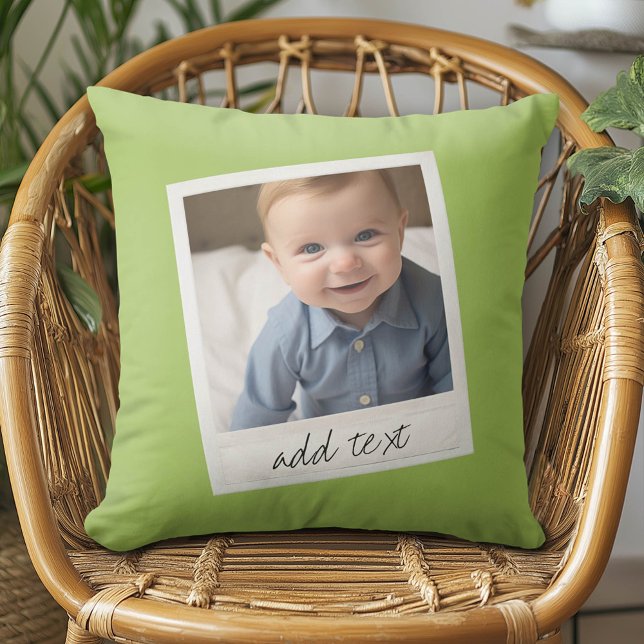 Coussin Vintage cadre personnalisé Lime photo Vert (Custom Photo Pillow)