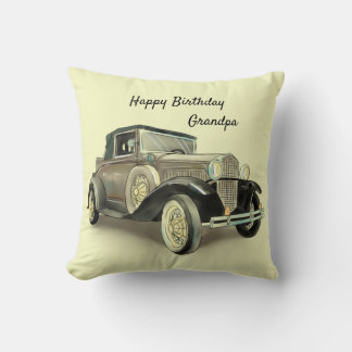 Coussin Vintage Car Grand-Père Anniversaire Changement de 