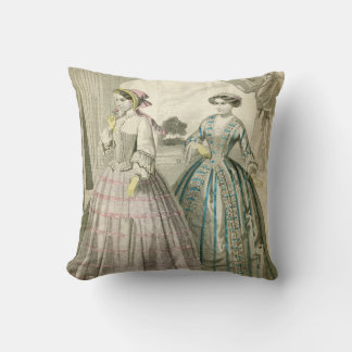 Coussin Vintage Carré de mode victorien Jeu d'oreiller