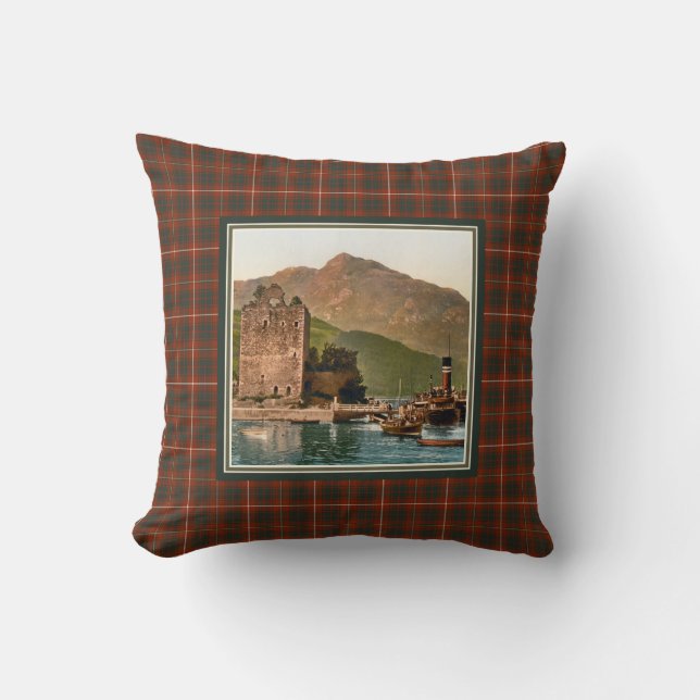 Coussin Vintage Carrick Castle Clan Bruce Tartan (Recto)