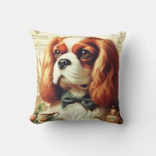 Coussin Vintage Cavalier King Charles Peinture espagnole