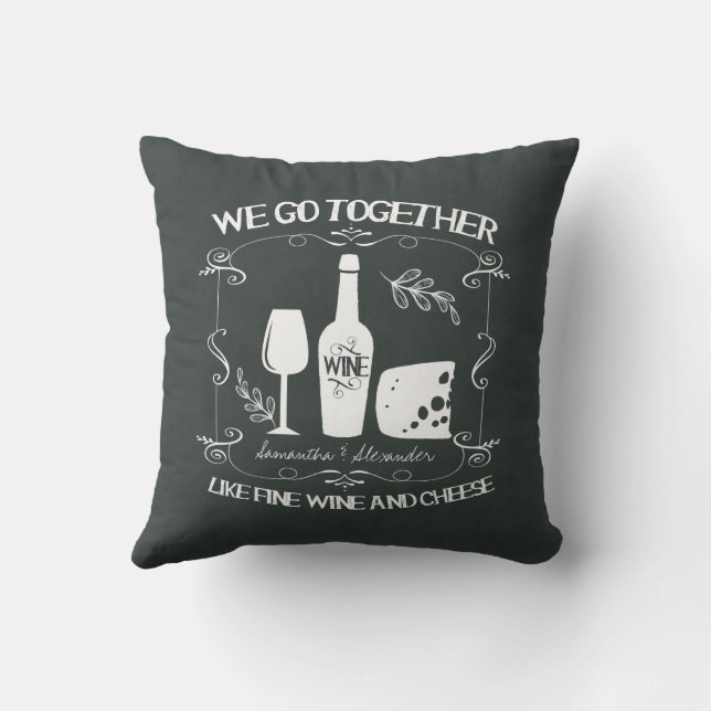 Coussin Vintage Chalkboard Nous Ensemble Typographie (Verso)