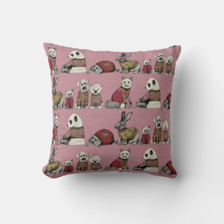 Coussin vintage chaudières rose
