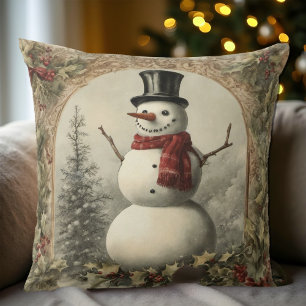 Coussin Vintage Christmas Snowman