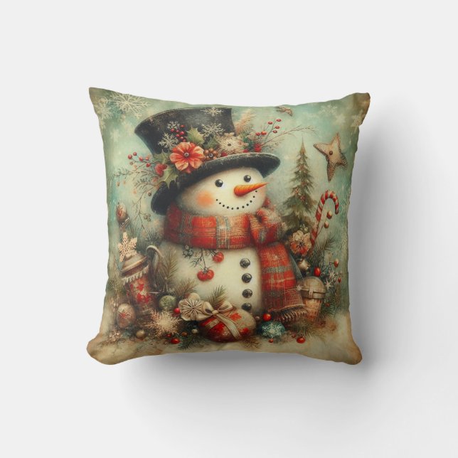 Coussin Vintage Christmas Throw Pillow (Recto)