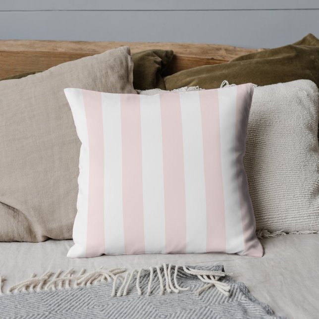 Coussin Vintage Classique rayures pêche clair et blanc (Créateur téléchargé)