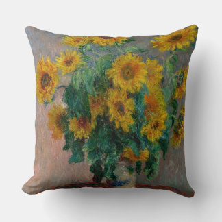 Coussin Vintage Claude Monet Bouquet de tournesols