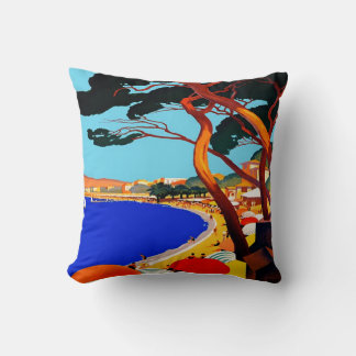 Coussin Vintage Côte d'Azur Voyage en France