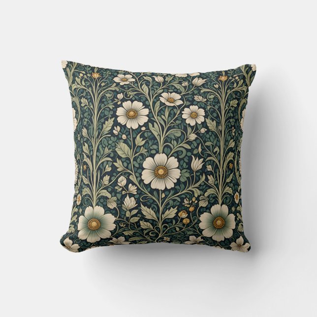 Coussin Vintage Daisy Garden Pattern (Recto)