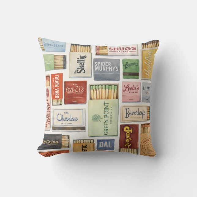 Coussin Vintage Dallas Matchbook Pillow (Recto)