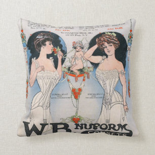 Coussin vintage d'annonce de corset