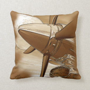 Coussin vintage d'avions de Turbo