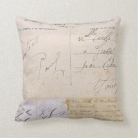 Coussin vintage de cartes postales